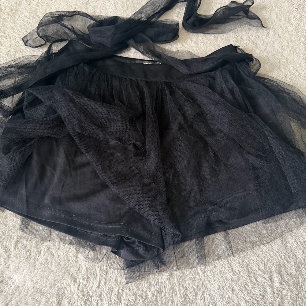 NWT Missguided Tulle Tie Front Floaty Shorts sz 6 - Picture 8 of 10